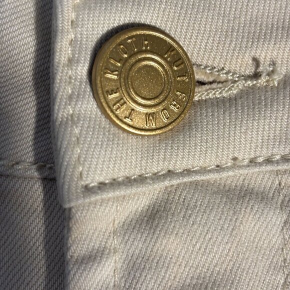 Kut From The Kloth Meg Beige Wide-Leg Pants Size 12 Cotton Blend - Picture 4 of 13